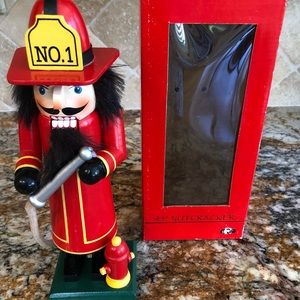Vintage World Market Fireman Nutcracker EUC